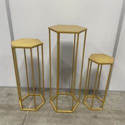 Hexagon Pedestal Stand 3 Pcs