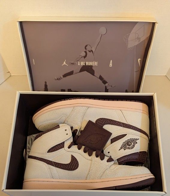 Size 9 - Air Jordan 1 Retro High OG SP x A Ma Maniere DO7097-100 Used With Box