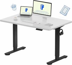 FLEXISPOT EN1 One-Piece Standing Desk, Electric Adjustable with 4 Memory Presets, 176 LBS Capacity, Stable & Quiet, Seamless Desktop for Home Office &