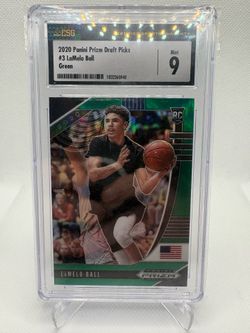 2020 Panini Prizm Draft Picks LaMelo Ball Green Prizm RC #3 CSG 9