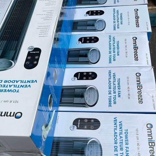 Omnibreeze Tower Fan With Variable Speed And Oscillating Function 