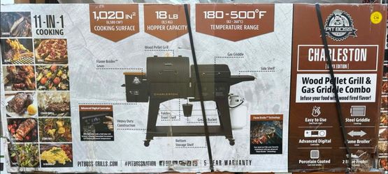 Pit Boss Charleston Onyx Wood Pellet Grill & Gas Griddle Combo