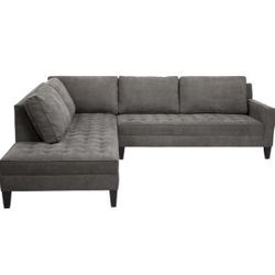 Modern Gray Z Gallerie Sectional Sofa – Excellent Condition