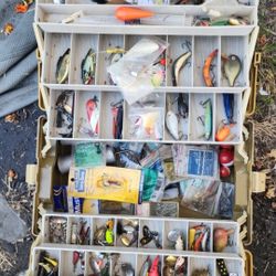 Fishing Box Full Of Lures Hooks And Sinkers $80