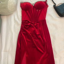 Xs Prom Dress , Red long with a slit!