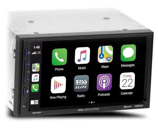 BOSS Audio Systems Elite BE7ACP Car Multimedia Player with Apple CarPlay Android Auto - 7 Inch LCD Capacitive Touchscreen, Double Din, Bluetooth