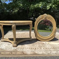 Coffee Table with Three Side Tables And Mirror