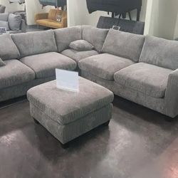 4pcs Sectional Sofa W/Ottoman