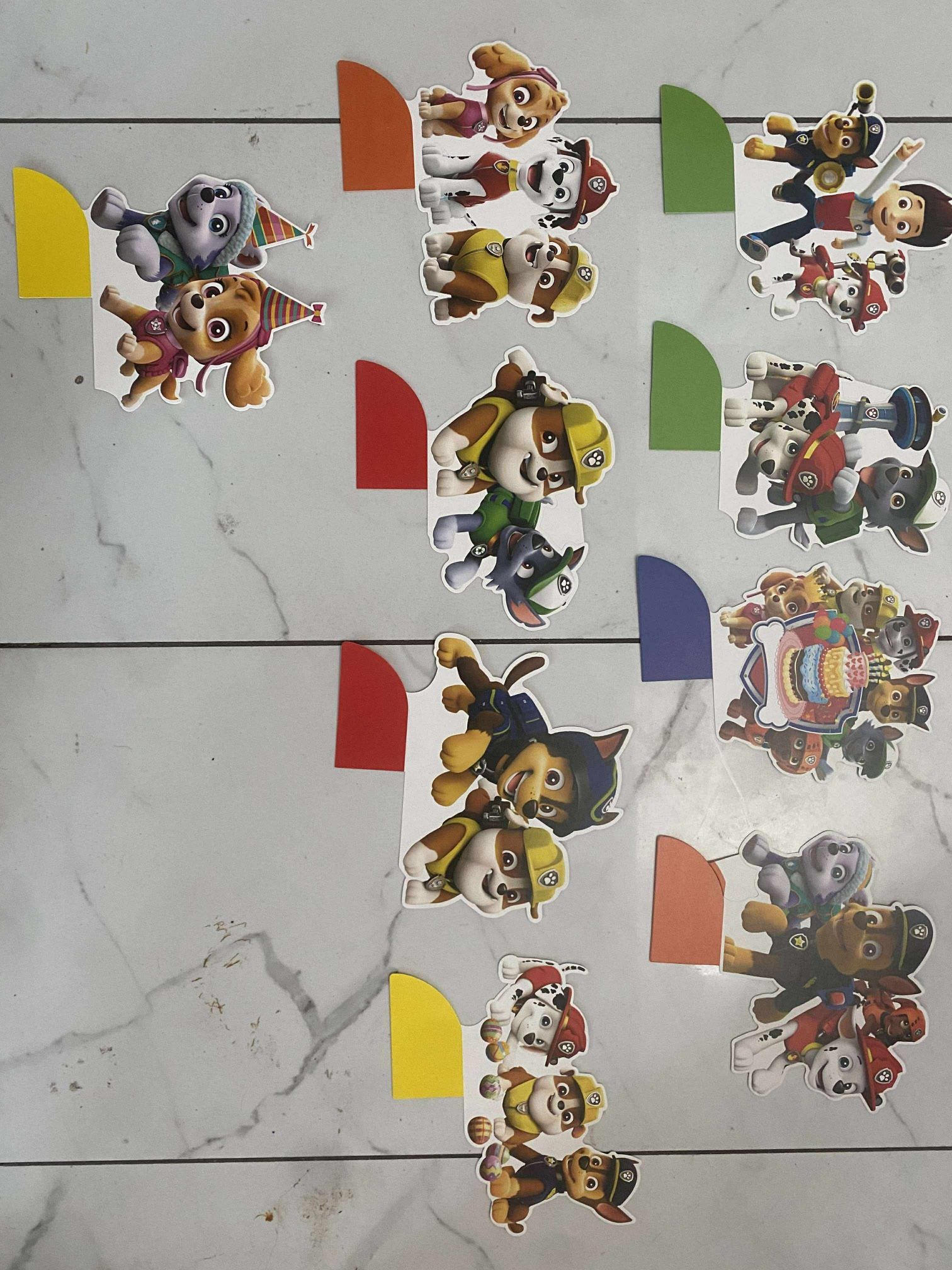 (Set of 9) 7” Paw Patrol Table Top Birthday Party Supplies Decorations