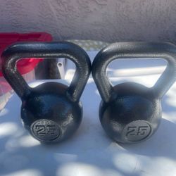 Athletic Works 25lb Kettlebell, Casting Iron, Durable Black