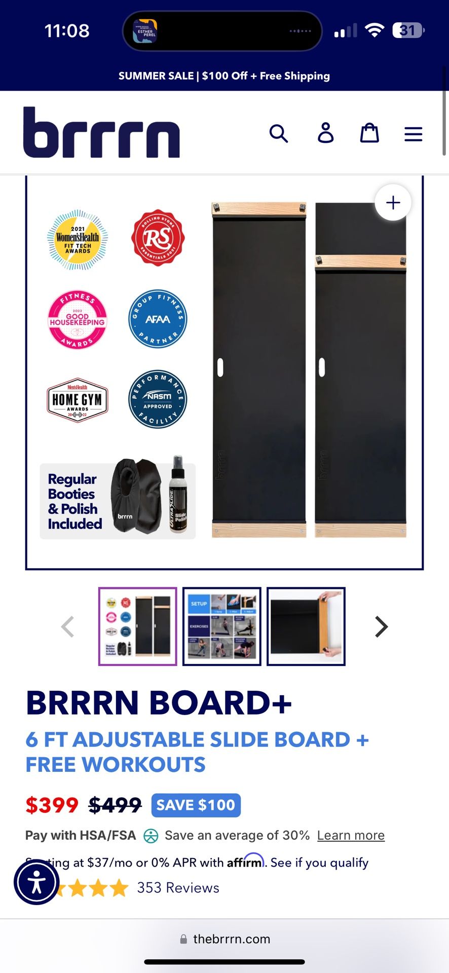 Brrrn Slide Board - So Fun - Great Condition