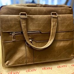 Mens Leather Hand Bag Laptop Notebook Office Business Briefcase Brown