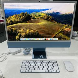 Apple - iMac 24" All-in-One - M3 chip 10-Core - 8GB Memory - 256GB - Blue