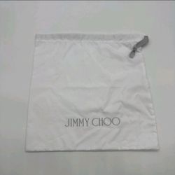 Jimmy Choo Dust Bag White Logo Storage Drawstring Cover Pouch 14X 13 In..119
