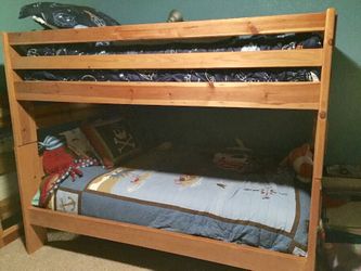 AFW Solid Pine Full over Full bunk beds with ladder smoke free