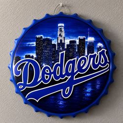 LA Dodgers Bottle Cap Wall Sign