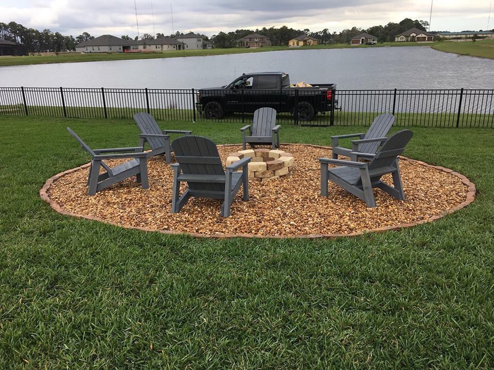 Furniture, Rock patio, Firepit all in one Package
