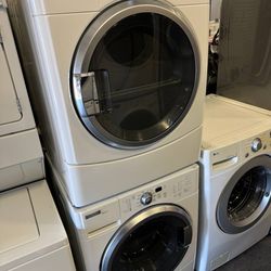 Maytag Washer & Dryer Electric Stackable Front Load Set Free Cords Attachments Warranty 