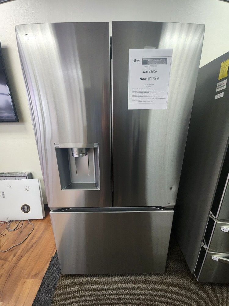 LG 26CF COUNTERDEPTH REFRIGERATOR 1799! 0 DOWN 0% FINANCING! 1 YR WARRANTY! 48HR DELIVERY! FIRST RESPONDERS 5% OFF