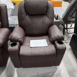 New brown color pu leather power lift recliner no massage 
