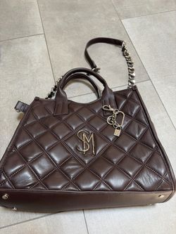 Brown quilted handbag