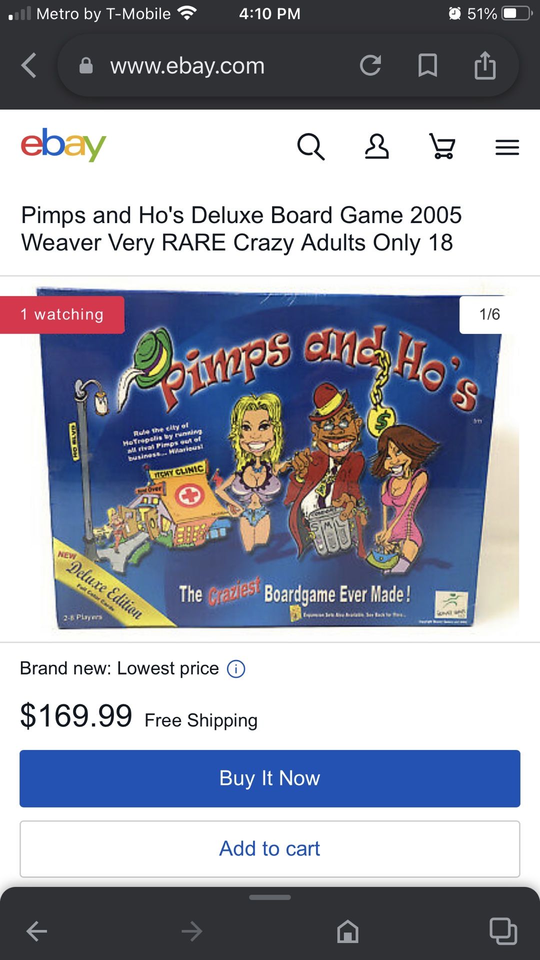 PIMPS AND HO'S ADULT BOARD GAME (RARE)