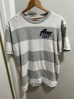 VTG Aeropostale 1987 Mens Large Gray Striped T-Shirt