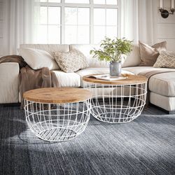 Rondo White 2-Pc Nesting Cocktail Tables Set