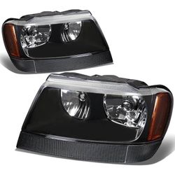 1999 to 2004 Jeep Grand Cherokee Black Headlights