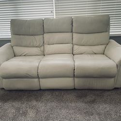Leather sofa recliner
