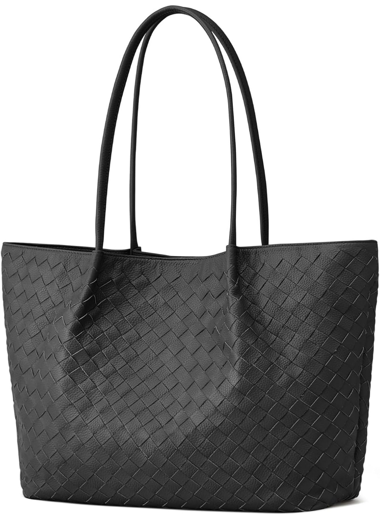 Brand New Kattee Woven Tote Handbag for Women, Leather Large Tote Purse for Women Hobo Shoulder Bag Weekender Bags,14L