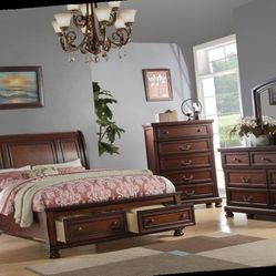 Queen Bed Frame  Dresser Mirror One Nightstand Free Local Delivery   Check Description