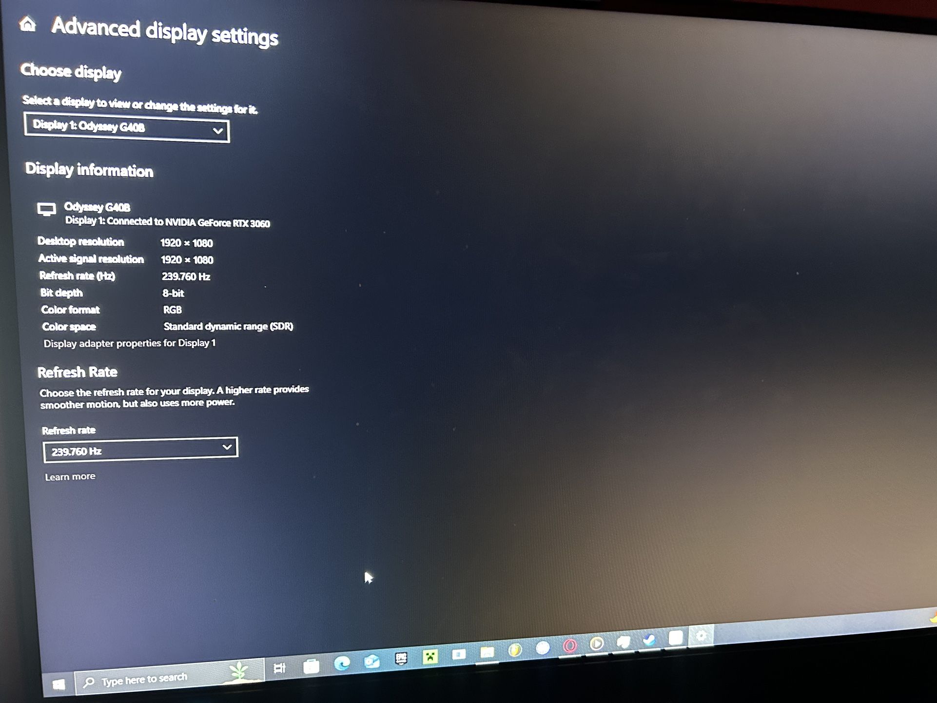 240 HZ Monitor 