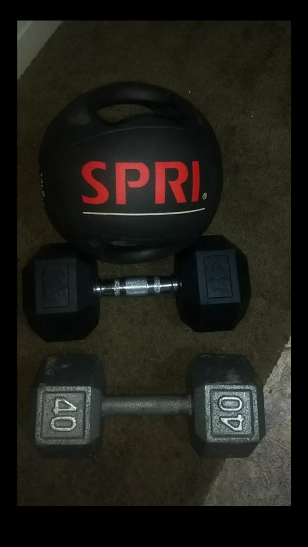 Dumbells and ball weights all for $50