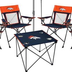Denver Bronco Chairs And Table $100