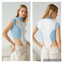 Urban Outfitters Out From Under Samira High Neck Zip-Up Bodysuit Top