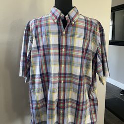Ralph Lauren Men’s Plaid Short Sleeve Shirt, Size XL