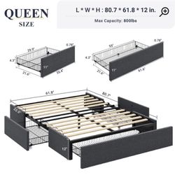 Platform Queen Bed With Storage 