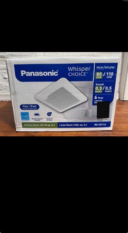 Panasonic Whisper Choice DC Pick-A-Flow 80/110 CFM Ceiling Bathroom Exhaust Fan