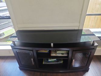 Glass top TV stand