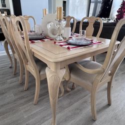 Natural Wood Dining Table For 6 People 