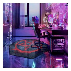  51" X51" IBETTO Gaming Chair Mat, High Class Natural Rubber Computer Chair Mat for Hard Wood Floor, Noise Cancelling Gaming Chair Mat–Anti-Slip Gamin