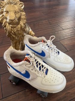 Custom Nike Air Force 1 '07 Low Sherpa Fleece Roller Skates. DO6680-100. Women’s size 7.5.