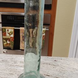 Tall, Green Bottle Glass Vase