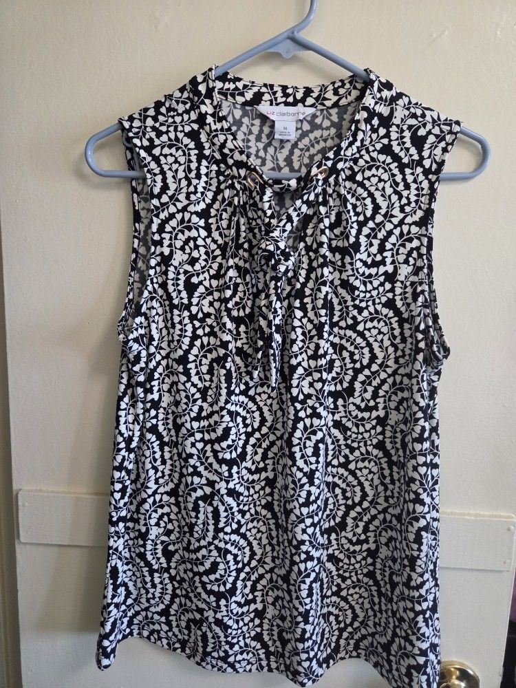 Liz Claiborne Sleevless Dress Blouse Sz M
