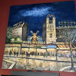 Set Of Two Giant Canvas Hand Painted Art Wall Decor  5x5