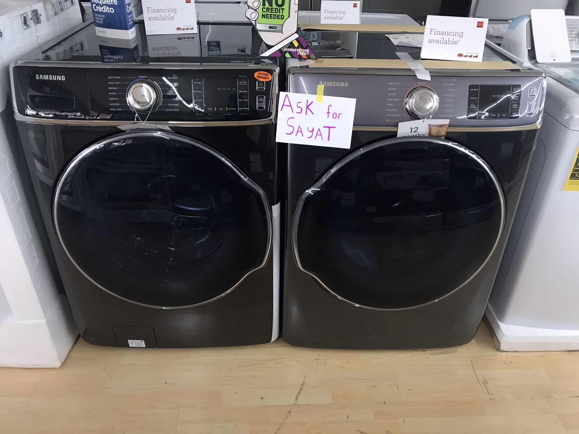 XL Samsung washer and dryer set Only 5 down no credit needed for Sale