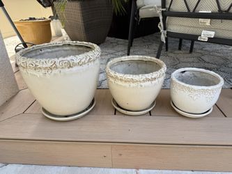 Farmhouse Cottage Style Ceramic Planter Pots