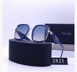 Prada Oversized Square Sunglasses Blue