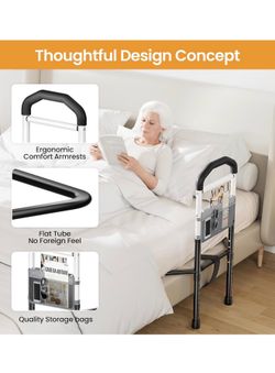 Brand New HOMLAND Bed Rail for Elderly Adults - ASTM & SGS Certified 350lbs Support, Tool-Free Setup, Fits Twin to King